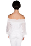 Silk Chiffon Off-The Shoulder Top